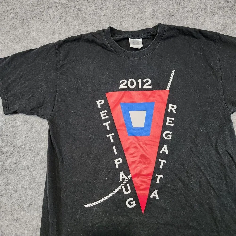Pettipaug Yacht Club Regatta 2012‎ Mens L Large Sailing Black Graphic T Shirt